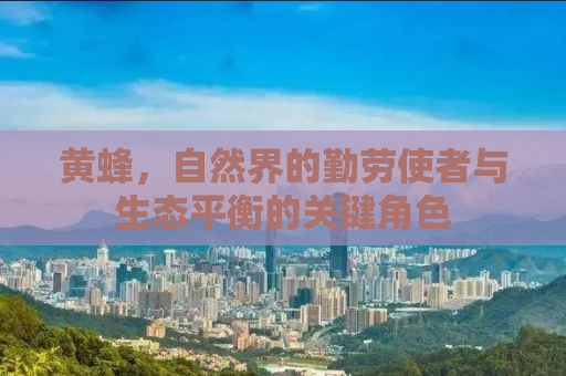 黄蜂，自然界的勤劳使者与生态平衡的关键角色