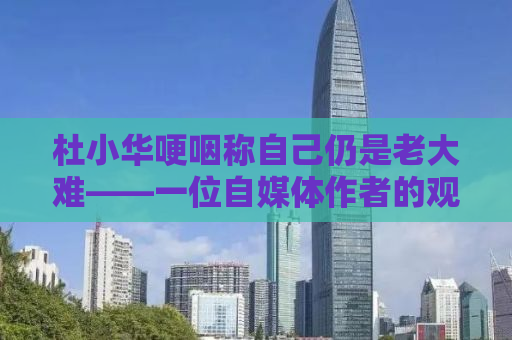 杜小华哽咽称自己仍是老大难——一位自媒体作者的观察与感悟