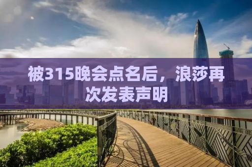 被315晚会点名后，浪莎再次发表声明