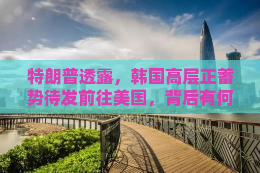 特朗普透露，韩国高层正蓄势待发前往美国，背后有何深意？
