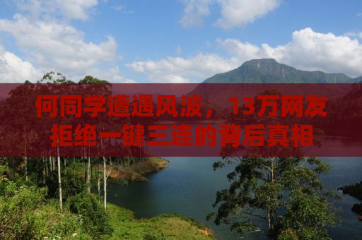 何同学遭遇风波，13万网友拒绝一键三连的背后真相