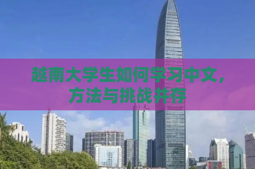 越南大学生如何学习中文，方法与挑战并存