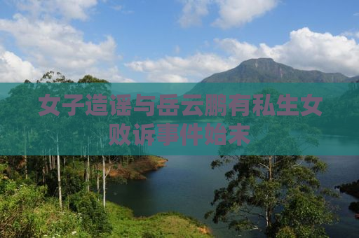 女子造谣与岳云鹏有私生女败诉事件始末