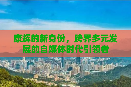 康辉的新身份，跨界多元发展的自媒体时代引领者