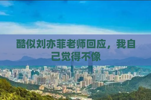 酷似刘亦菲老师回应，我自己觉得不像