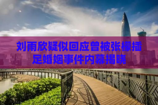 刘雨欣疑似回应曾被张檬插足婚姻事件内幕揭晓