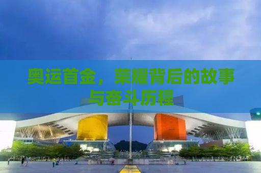 奥运首金，荣耀背后的故事与奋斗历程