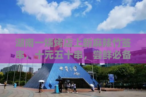 湖南一烧烤店上新麻辣竹签串，十元五十串，尝鲜必备！