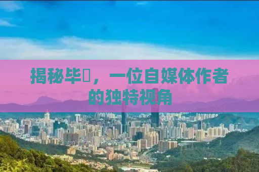 揭秘毕焜，一位自媒体作者的独特视角