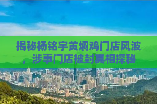 揭秘杨铭宇黄焖鸡门店风波，涉事门店被封真相探秘