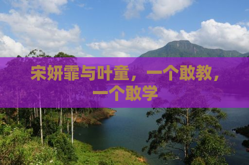 宋妍霏与叶童，一个敢教，一个敢学