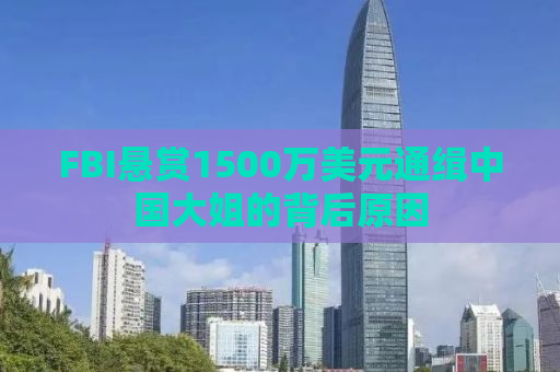 FBI悬赏1500万美元通缉中国大姐的背后原因